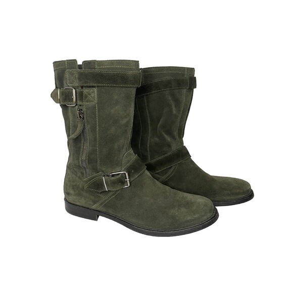 Burberry Shoes - Burberry Womens 8 / Size 38 Brit Kalina Flat suede ankle boot Olive Green